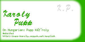 karoly pupp business card